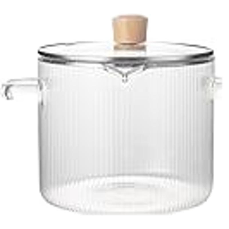 „Amazon“ didelės talpos medinis karoliukas su vertikaliu grūdų tarpvalstybiniu makaronų puodu, buitiniais virtuvės reikmenimis, slėgio antgaliu, dideliu borosilikatinio binauralinio stiklo puodu