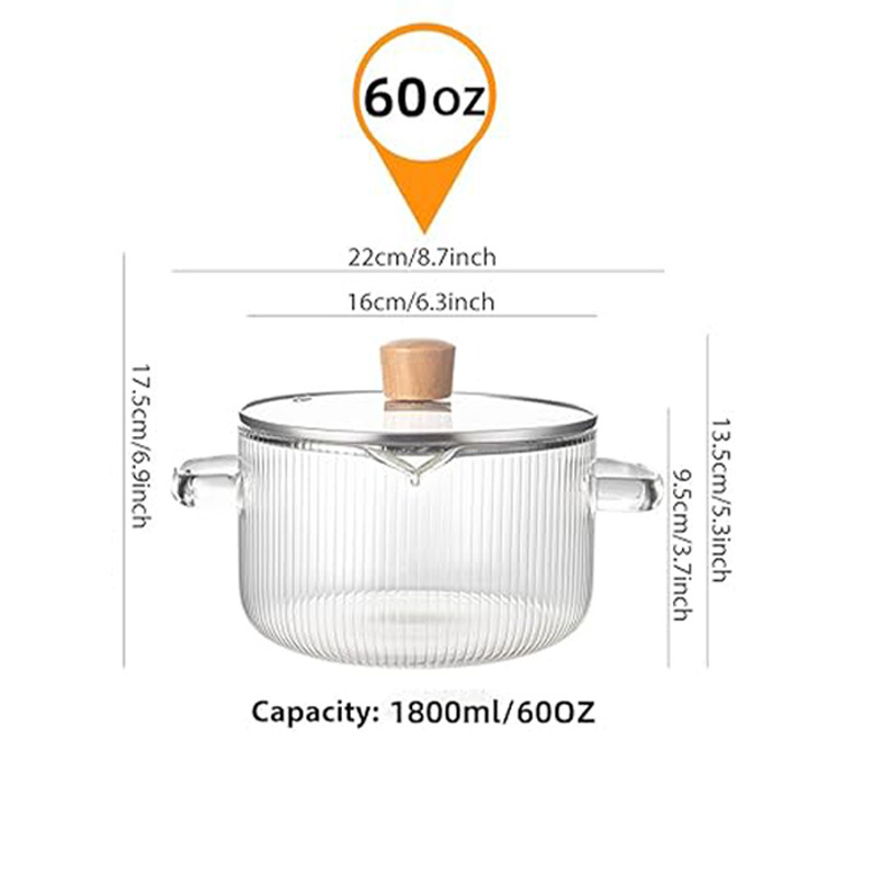 „Amazon“ didelės talpos medinis karoliukas su vertikaliu grūdų tarpvalstybiniu makaronų puodu, buitiniais virtuvės reikmenimis, slėgio antgaliu, dideliu borosilikatinio binauralinio stiklo puodu