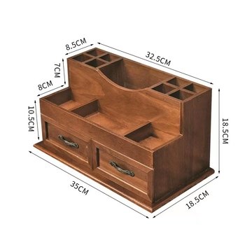 Medžio masyvo stalčiaus tipo medinė kosmetikos laikymo dėžutė, stalinis vintažinis laikymo dėžutė, lūpų dažų laikymo dėžutė, eterinio aliejaus kaukė, laikymo dėžutė