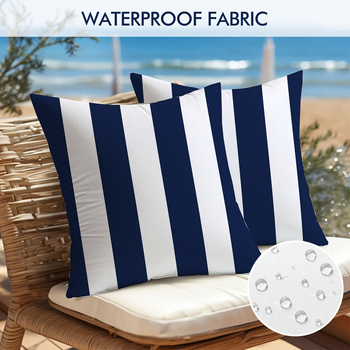 Amazon Xiyin TEMU Αδιάβροχη Μαξιλαροθήκη για Υπνοδωμάτιο με Μονόχρωμη Γεωμετρική Ρίγα για Εξωτερικούς Χώρους