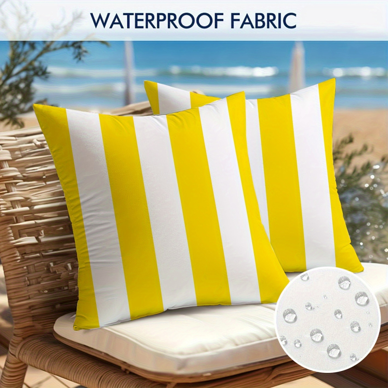 Amazon Xiyin TEMU Αδιάβροχη Μαξιλαροθήκη για Υπνοδωμάτιο με Μονόχρωμη Γεωμετρική Ρίγα για Εξωτερικούς Χώρους