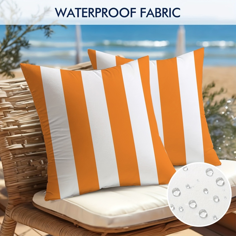 Amazon Xiyin TEMU Αδιάβροχη Μαξιλαροθήκη για Υπνοδωμάτιο με Μονόχρωμη Γεωμετρική Ρίγα για Εξωτερικούς Χώρους