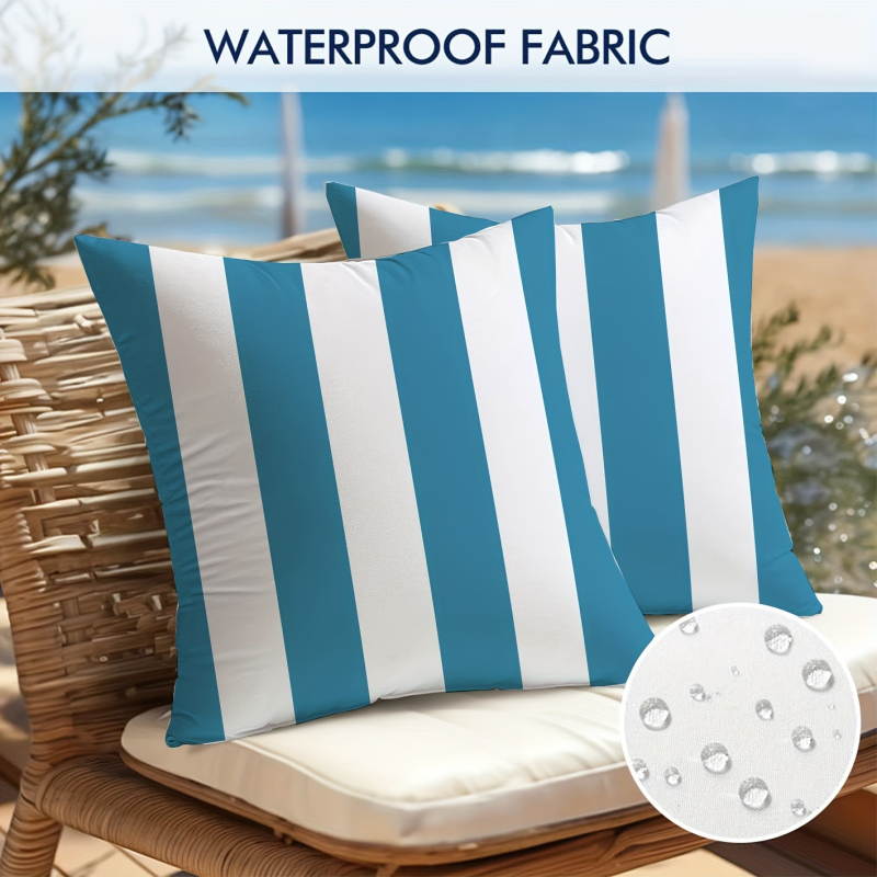 Amazon Xiyin TEMU Αδιάβροχη Μαξιλαροθήκη για Υπνοδωμάτιο με Μονόχρωμη Γεωμετρική Ρίγα για Εξωτερικούς Χώρους