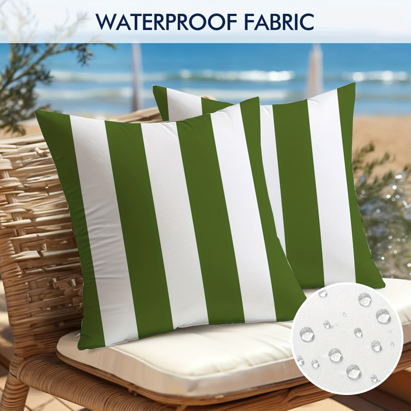 Amazon Xiyin TEMU Αδιάβροχη Μαξιλαροθήκη για Υπνοδωμάτιο με Μονόχρωμη Γεωμετρική Ρίγα για Εξωτερικούς Χώρους