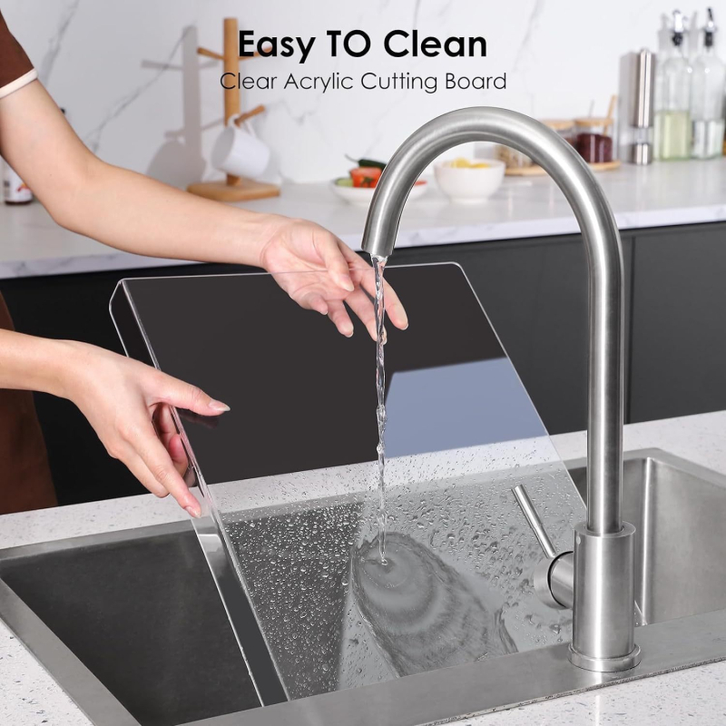 Permatoma akrilinė pjaustymo lenta virtuvės stalviršiui, graži ir lengvai valoma akrilinė pjaustymo lenta