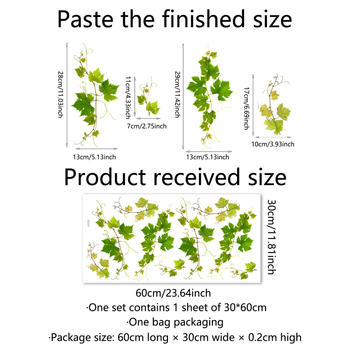 DJ3054 väikesed värsked lihtsad rohelised viinapuud aknakleebised koduakna klaasi elektrostaatilised kleebised seinakleebised hulgimüük pvc
