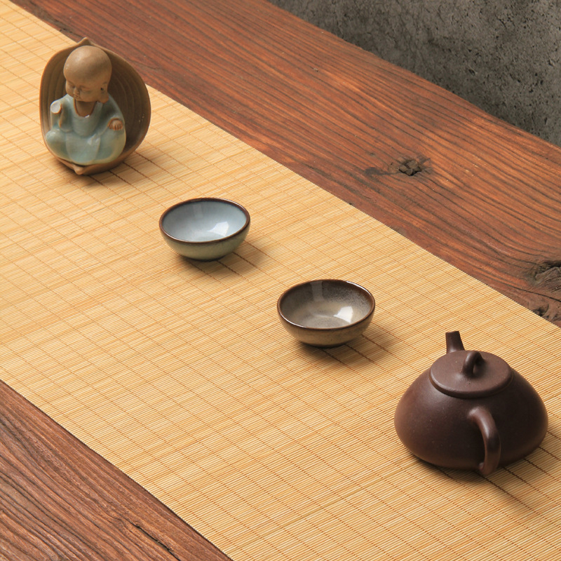 Bambuko kilimėlį arbatai galima laisvai karpyti. Bambuko arbatos kilimėlis bambuko arbatos užuolaidai bambuko puodelio kilimėliui arbatos užuolaidai kilimėlis arbatos ceremonijai