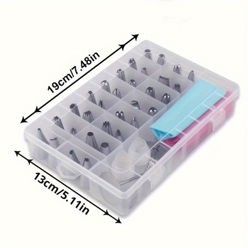 38 dalių torto dekoravimo įrankių rinkinys, dekoravimo maišelis, dekoravimo snapelio jungtis, kepimo įrankis