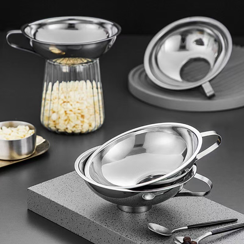 Buitinis nerūdijančio plieno mini piltuvėlis sutirštintas salotų padažo piltuvėlis aliejaus piltuvėlis maisto marinuoti virtuvės vyno kibiras