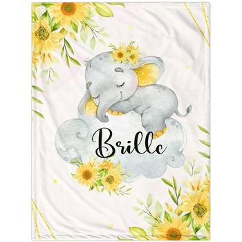 Personaalne nimega tekk armas koomiksiloomamustriga flanelltekk vastsündinu kingituseks, pehme ja mugav