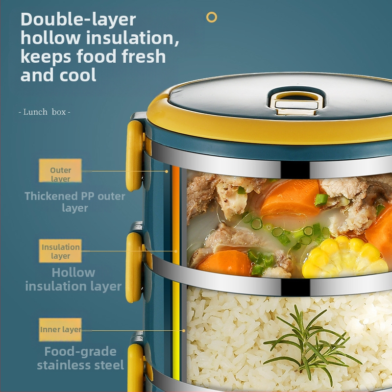 Запечатана изолирана кутия за обяд за офис работници, кутия за обяд от неръждаема стомана с капак, отопляема кутия за обяд в микровълнова фурна за студентки