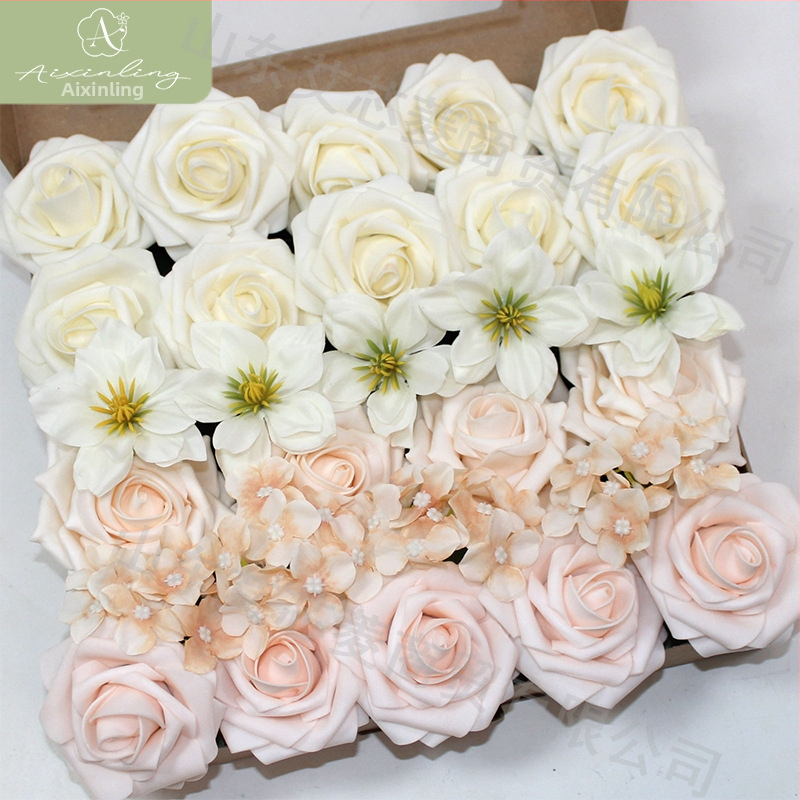 Gamyklinė tarpvalstybinė imitacinė rožių netikrų gėlių dovanų dėžutė „pasidaryk pats“ vestuvėms, vestuvių sužadėtuvių vakarėliui, darbalaukio dekoravimui