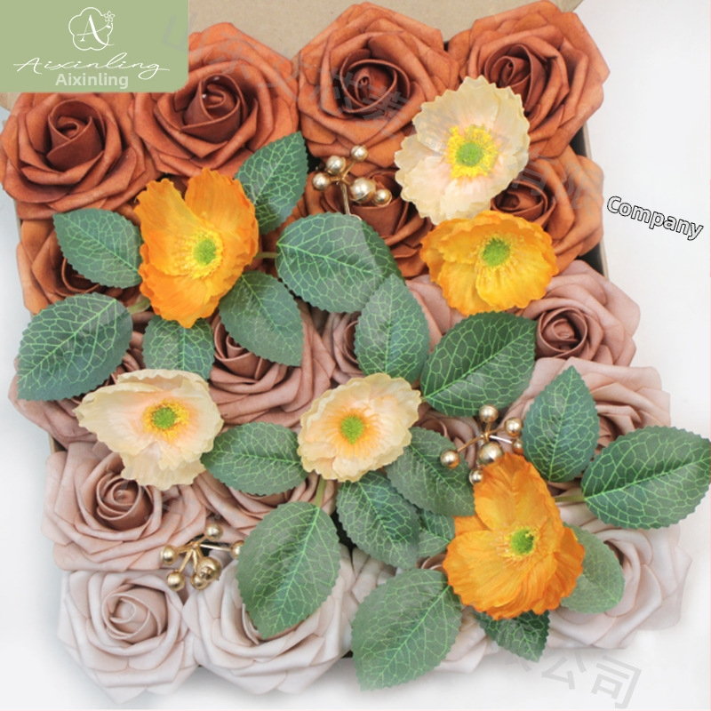 Gamyklinė tarpvalstybinė imitacinė rožių netikrų gėlių dovanų dėžutė „pasidaryk pats“ vestuvėms, vestuvių sužadėtuvių vakarėliui, darbalaukio dekoravimui