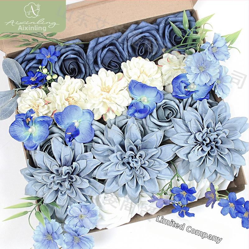 Gamyklinė tarpvalstybinė imitacinė rožių netikrų gėlių dovanų dėžutė „pasidaryk pats“ vestuvėms, vestuvių sužadėtuvių vakarėliui, darbalaukio dekoravimui