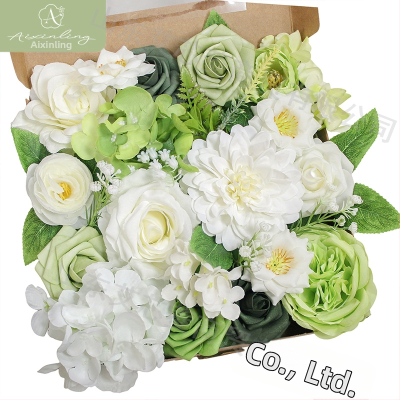 Gamyklinė tarpvalstybinė imitacinė rožių netikrų gėlių dovanų dėžutė „pasidaryk pats“ vestuvėms, vestuvių sužadėtuvių vakarėliui, darbalaukio dekoravimui