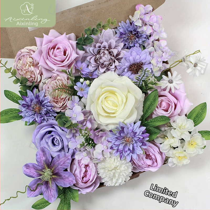 Gamyklinė tarpvalstybinė imitacinė rožių netikrų gėlių dovanų dėžutė „pasidaryk pats“ vestuvėms, vestuvių sužadėtuvių vakarėliui, darbalaukio dekoravimui