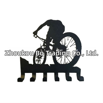 Стойка за екипировка за планински велосипеди, стенен ключодържател с 6 кукички, закачалка за кърпи, стенен силует