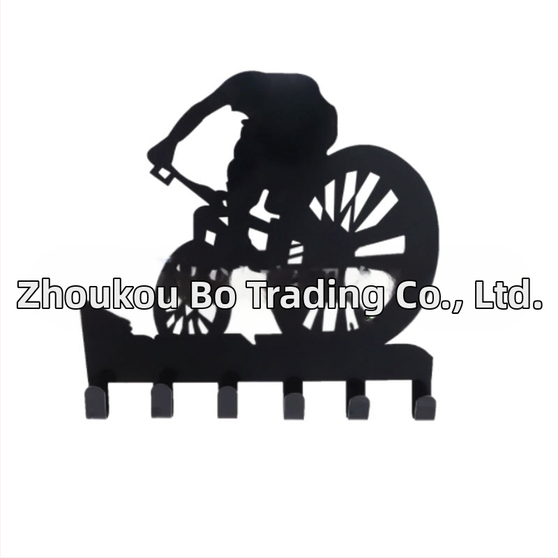 Стойка за екипировка за планински велосипеди, стенен ключодържател с 6 кукички, закачалка за кърпи, стенен силует