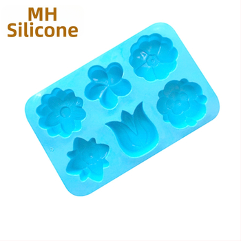 Minghao 6 ακόμη διαφορετικά καλούπια σιλικόνης σε σχήμα λουλουδιού, καλούπι σιλικόνης για κέικ, καλούπι σαπουνιού, καλούπι τουλίπας