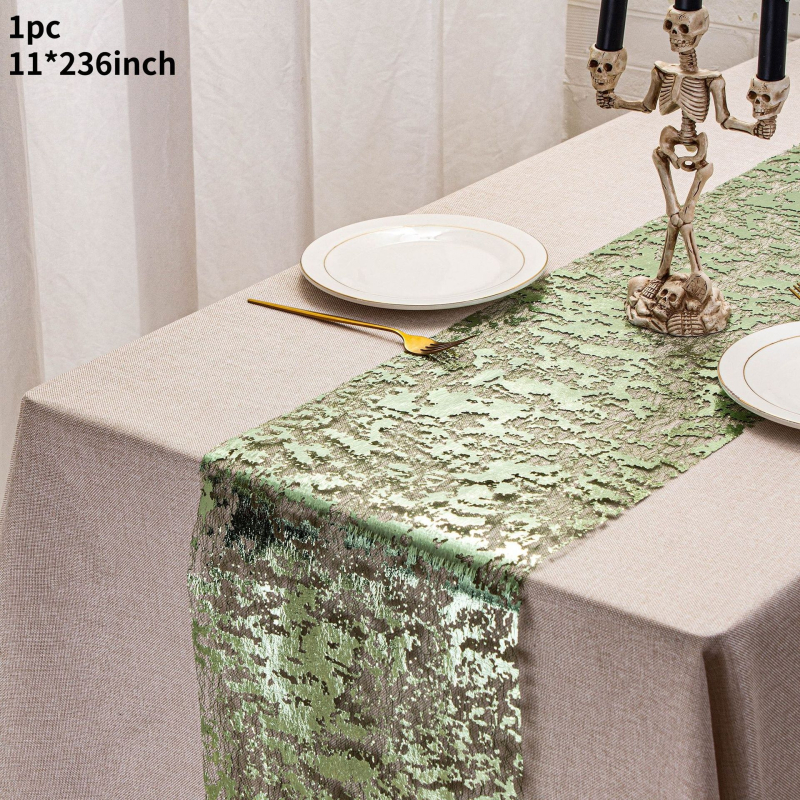 Traversă de masă din folie cu ștanțare la cald populară de la Amazon, material pentru decorarea nunților și petrecerilor de sărbători, de lux, auriu deschis