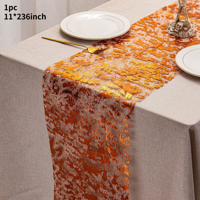 Traversă de masă din folie cu ștanțare la cald populară de la Amazon, material pentru decorarea nunților și petrecerilor de sărbători, de lux, auriu deschis