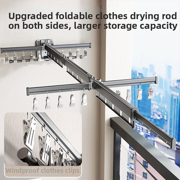 Πτυσσόμενη τηλεσκοπική κρεμάστρα ρούχων για μπαλκόνι, αόρατη συρρικνούμενη κρεμάστρα ρούχων για τεχνητά ρούχα