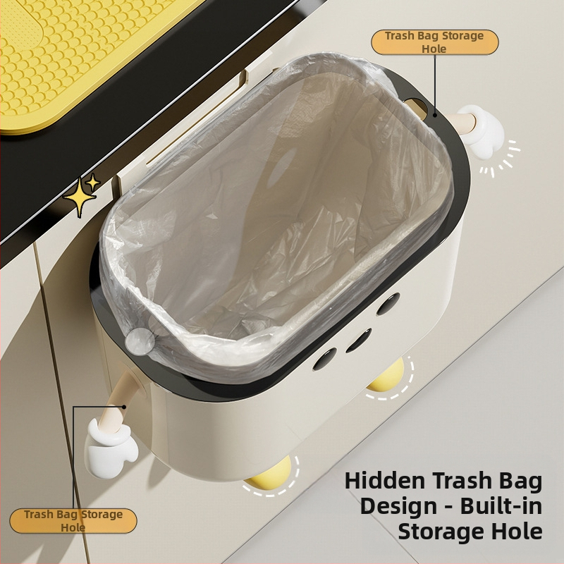 Кухненски стенен кош за боклук, домакински кош за боклук без огъване, тоалетна, сладък кош за отпадъци, креативна кофа за съхранение