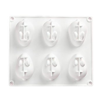 Φόρμα σιλικόνης για κέικ κουνελιού με 6 τρύπες, χειροποίητη φόρμα ζαχαροπλαστικής για κέικ ζελέ σοκολάτας από σιλικόνη