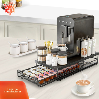 Настолен шкаф за съхранение на чекмеджета за кафе капсули, домашна кухня, издърпваща се проста основа за съхранение на кафе машина за ютия