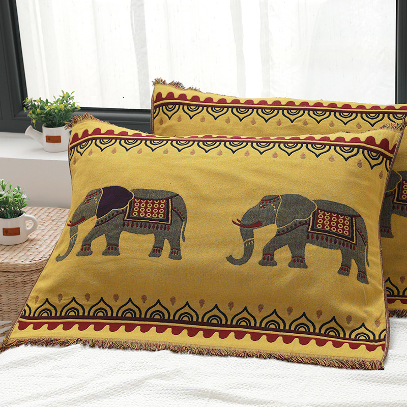 Поколение от чиста памучна кърпа за възглавници, чифт памучни домашно приготвени забрадки за глава с увеличена, разширена, удебелена кърпа за възрастни с единична корица