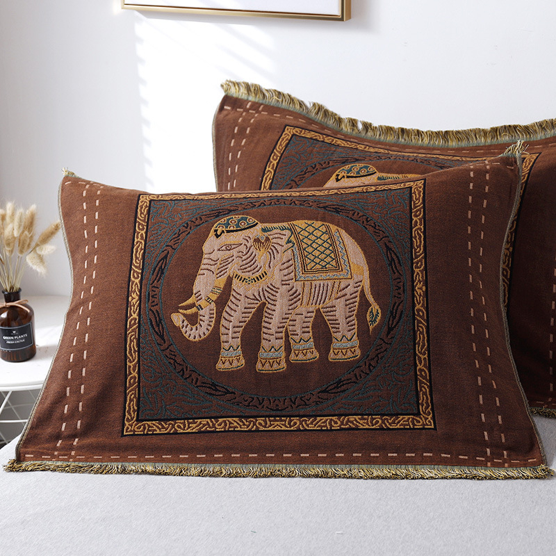 Поколение от чиста памучна кърпа за възглавници, чифт памучни домашно приготвени забрадки за глава с увеличена, разширена, удебелена кърпа за възрастни с единична корица