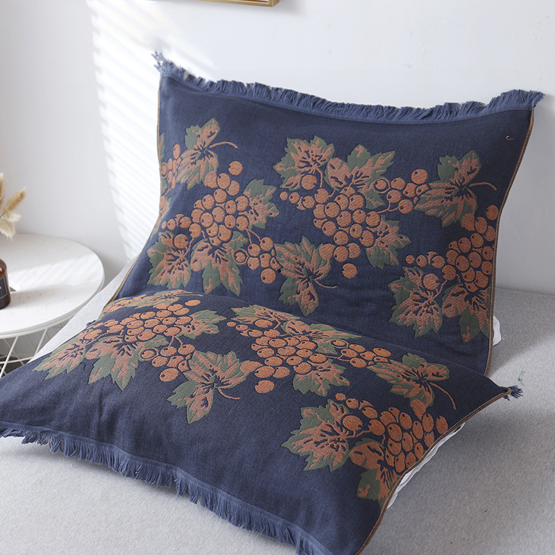 Поколение от чиста памучна кърпа за възглавници, чифт памучни домашно приготвени забрадки за глава с увеличена, разширена, удебелена кърпа за възрастни с единична корица