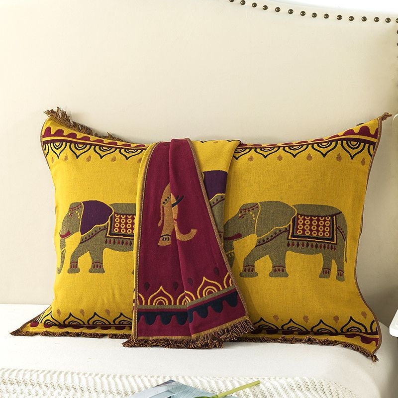 Поколение от чиста памучна кърпа за възглавници, чифт памучни домашно приготвени забрадки за глава с увеличена, разширена, удебелена кърпа за възрастни с единична корица