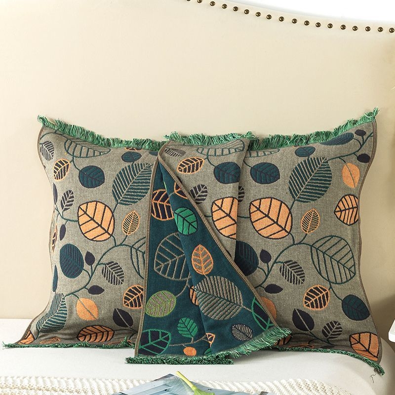 Поколение от чиста памучна кърпа за възглавници, чифт памучни домашно приготвени забрадки за глава с увеличена, разширена, удебелена кърпа за възрастни с единична корица