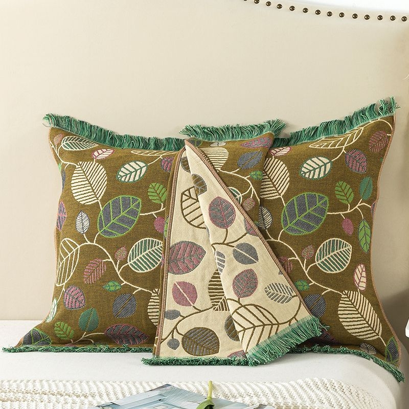 Поколение от чиста памучна кърпа за възглавници, чифт памучни домашно приготвени забрадки за глава с увеличена, разширена, удебелена кърпа за възрастни с единична корица