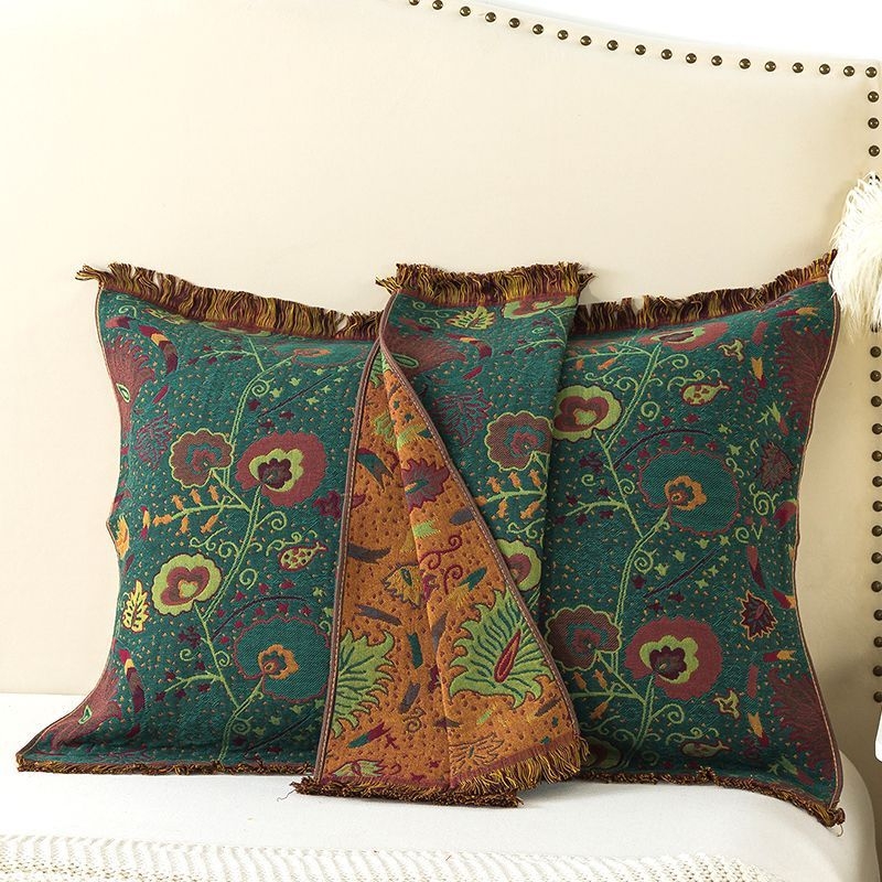 Поколение от чиста памучна кърпа за възглавници, чифт памучни домашно приготвени забрадки за глава с увеличена, разширена, удебелена кърпа за възрастни с единична корица