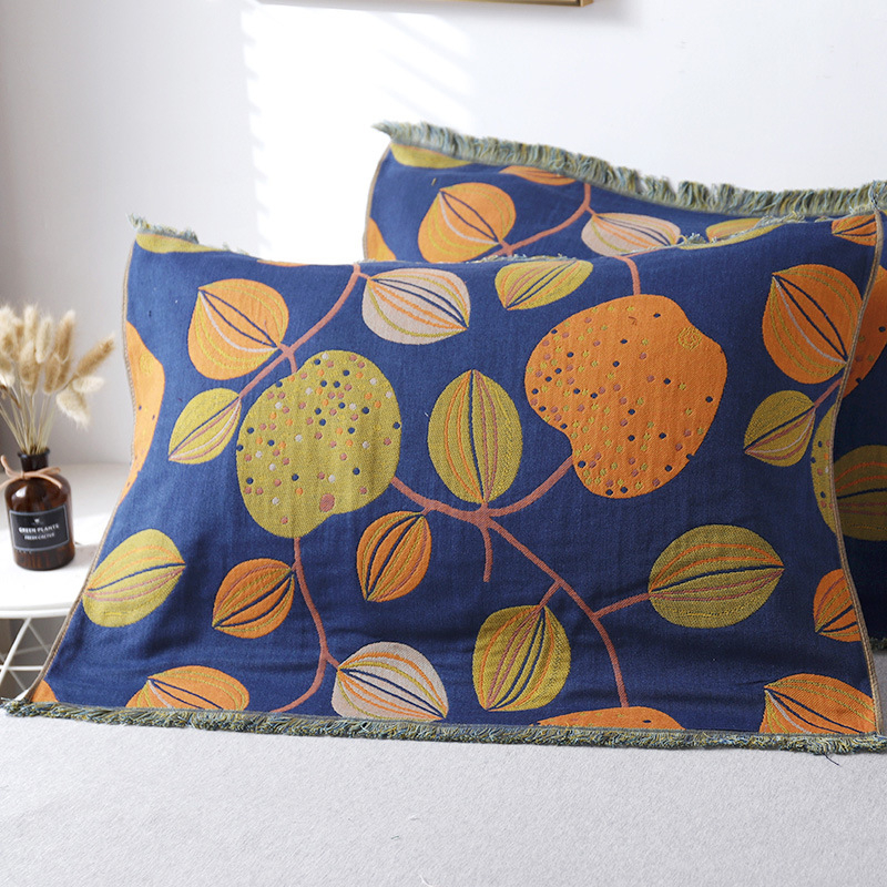 Поколение от чиста памучна кърпа за възглавници, чифт памучни домашно приготвени забрадки за глава с увеличена, разширена, удебелена кърпа за възрастни с единична корица