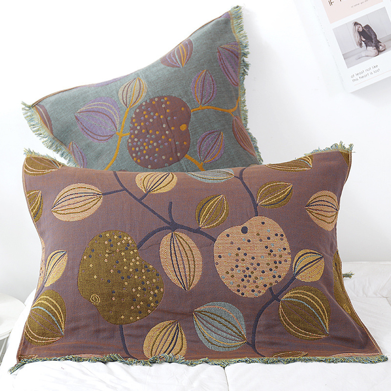 Поколение от чиста памучна кърпа за възглавници, чифт памучни домашно приготвени забрадки за глава с увеличена, разширена, удебелена кърпа за възрастни с единична корица