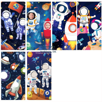 Космически забавни фото реквизити банер рожден ден декорация консумативи банер парти фотография фото врата полиестер