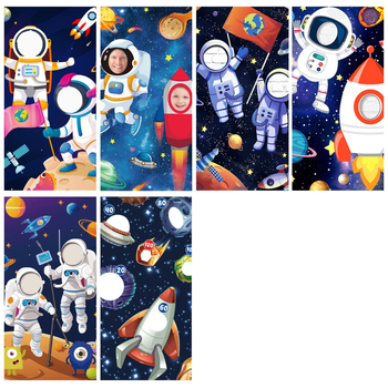 Космически забавни фото реквизити банер рожден ден декорация консумативи банер парти фотография фото врата полиестер