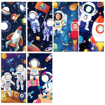 Космически забавни фото реквизити банер рожден ден декорация консумативи банер парти фотография фото врата полиестер
