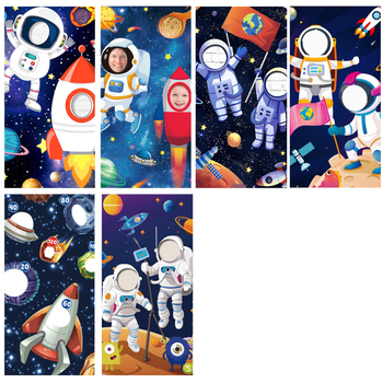 Космически забавни фото реквизити банер рожден ден декорация консумативи банер парти фотография фото врата полиестер