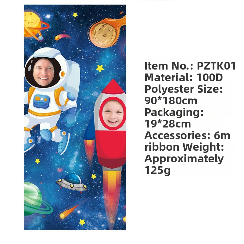 Космически забавни фото реквизити банер рожден ден декорация консумативи банер парти фотография фото врата полиестер