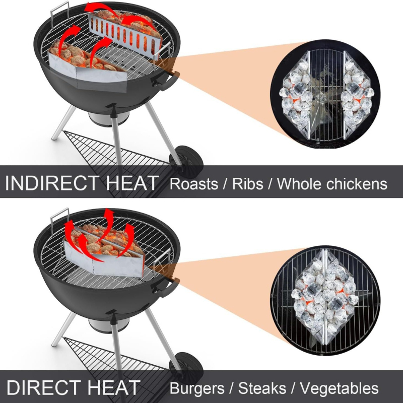 Amazoni kuum müük söekorv välistingimustes kasutatav grill BBQ tööriistad süsinikkorv söekorv tsingitud lehtmetallist söeriiul