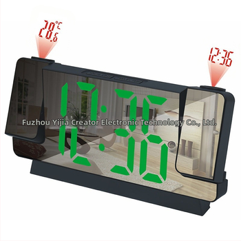 Projekcinis laikrodis 2024 m. naujas kūrybingas daugiafunkcis veidrodinis temperatūros laiko projekcinis laikrodis didelio ekrano elektroninis skaitmeninis žadintuvas