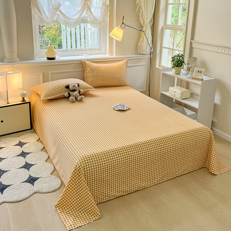 Foi de șlefuit din bumbac spălate cu apă, mici, proaspete, prietenoase cu pielea, pentru dormitor studențesc, set simplu de trei piese, single și dublu, en-gros