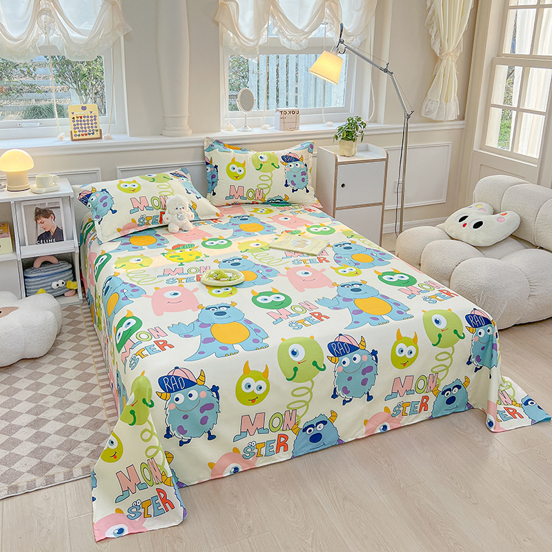 Foi de șlefuit din bumbac spălate cu apă, mici, proaspete, prietenoase cu pielea, pentru dormitor studențesc, set simplu de trei piese, single și dublu, en-gros