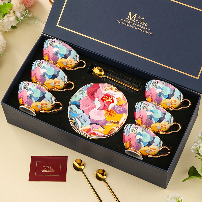 Medo kavos puodelis, aukštos kokybės kaulinio porceliano popietės arbatos arbatos rinkinys, skirtas draugėms gimtadienio vestuvių dovanai