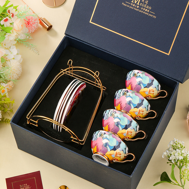 Medo kavos puodelis, aukštos kokybės kaulinio porceliano popietės arbatos arbatos rinkinys, skirtas draugėms gimtadienio vestuvių dovanai