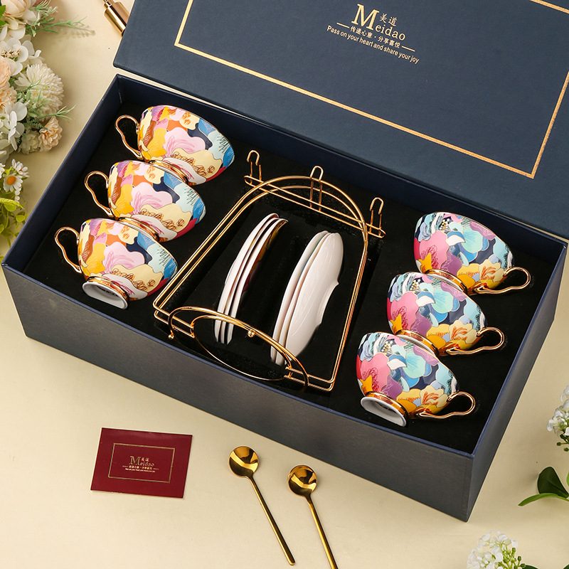 Medo kavos puodelis, aukštos kokybės kaulinio porceliano popietės arbatos arbatos rinkinys, skirtas draugėms gimtadienio vestuvių dovanai